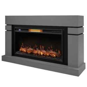 Каминокомплект: Очаг Royal Thermo Aurora RTFP/P-AR40LS, портал Lindos 42/40/36, светло-серый